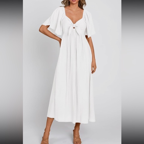 Women’s white tie front dress - Picture 1 of 2